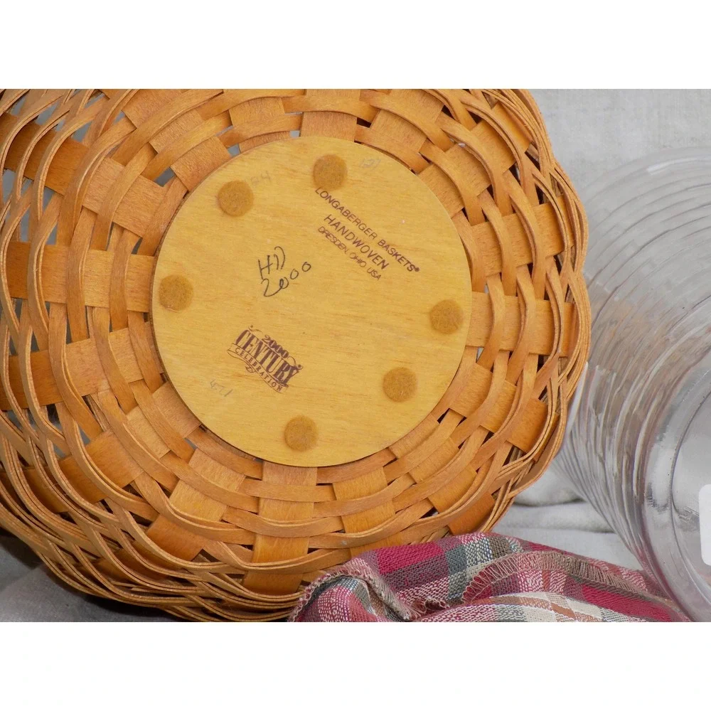 October Fields Basket w/ Protector, Liner & Charm Longaberger